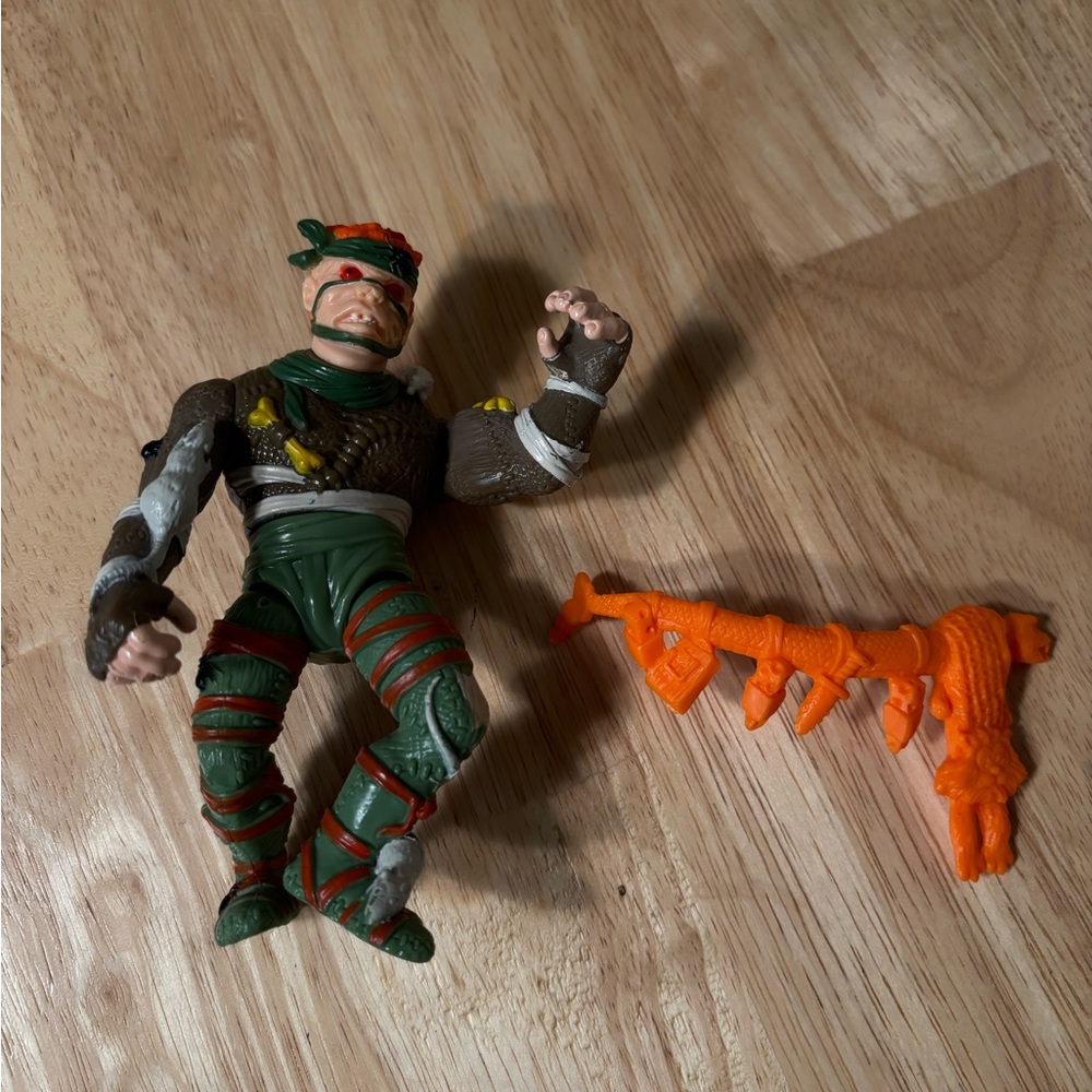 Vintage Ninja Turtle Rat Man Action Figure with belt